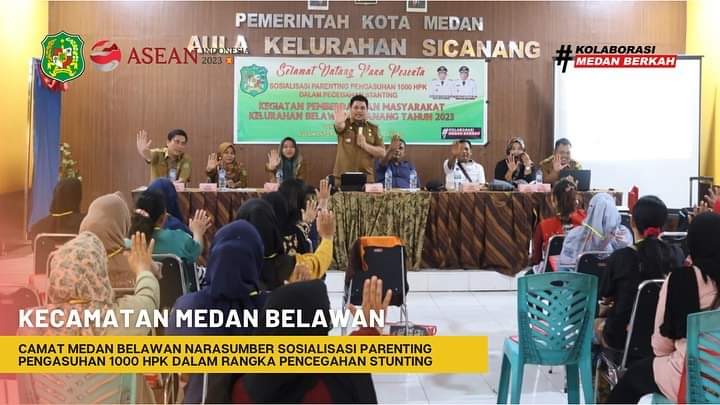 Camat medan belawan narasumber sosialisasi parenting pengasuhan 1000 HPK dalam rangka pencegahan stunting